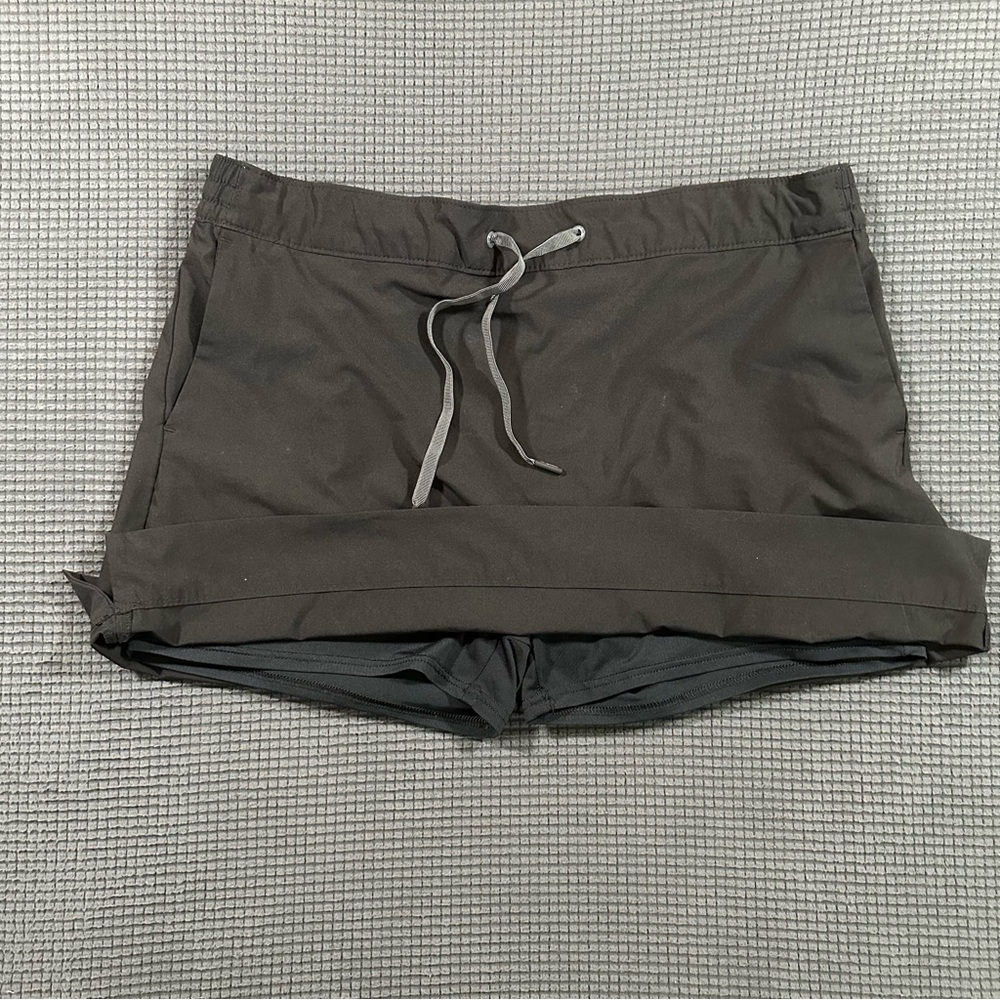 Speedo Womens Swim Skirt Skort XL Black Compression Shorts Athletic Swim Bottom - Picture 3 of 7